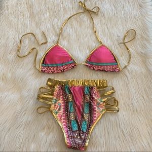 High waisted cut out bikini